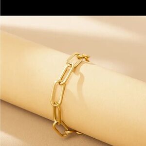 Stainless Steel Women's Long Cross Bracelet Simple Paperclip Chain